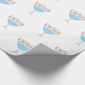 Hanukkah Menorah met gezichtsmasker Cadeaupapier (Hoek)