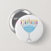 Hanukkah Menorah met gezichtsmasker Ronde Button 5,7 Cm (Voorkant /achterkant)