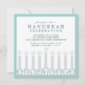 Hanukkah Menorah met kaarsen in Polka Dot Kaart (Voorkant)