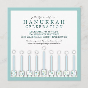 Hanukkah Menorah met kaarsen in Polka Dot Kaart
