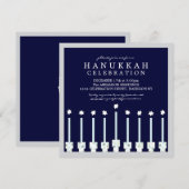 Hanukkah Menorah met kaarsen in Polka Dot Kaart (Voorkant / Achterkant)