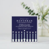 Hanukkah Menorah met kaarsen in Polka Dot Kaart (Staand voorkant)