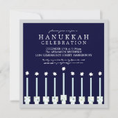 Hanukkah Menorah met kaarsen in Polka Dot Kaart (Voorkant)