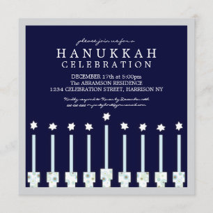Hanukkah Menorah met kaarsen in Polka Dot Kaart