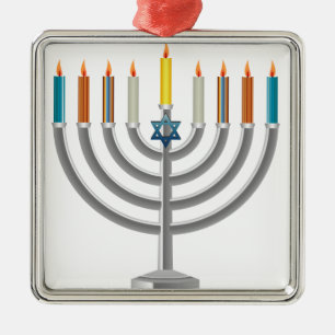 Hanukkah menorah metalen ornament