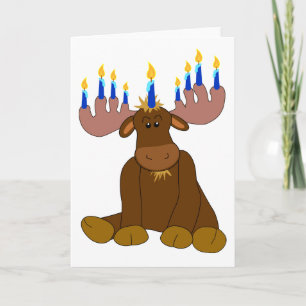 Hanukkah Menorah Moose Card Feestdagen Kaart