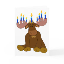 Hanukkah Menorah Moose Kaart