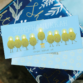 Hanukkah Menorah Olijven | Groepswenskaart