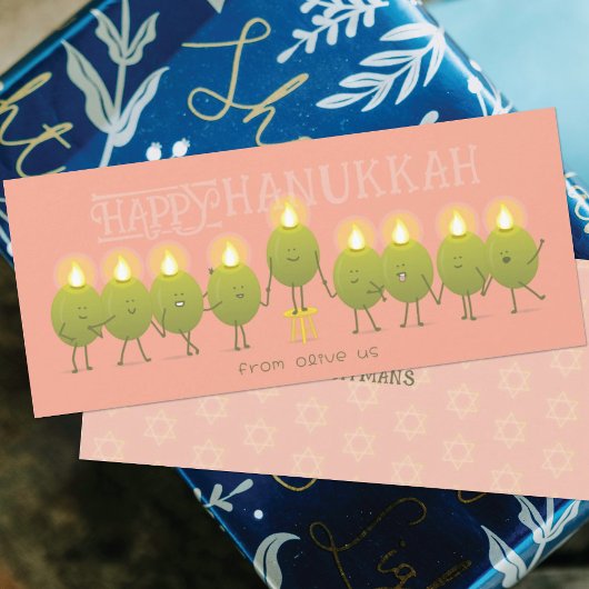 Hanukkah Menorah Olijven | Groepswenskaart