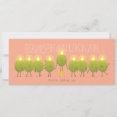 Hanukkah Menorah Olijven | Groepswenskaart (Voorkant)
