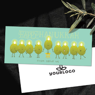 Hanukkah Menorah Olijven Teal Green Company Kaar
