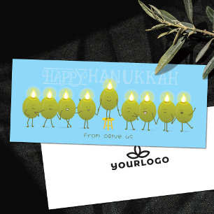 Hanukkah Menorah Olijven   Zakelijk Logo Kaart