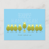 Hanukkah Menorah Olives, Baby Blue Group Briefkaart (Voorkant)