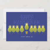 Hanukkah Menorah Olives | Blauwe groep Feestdagenkaart (Voorkant)