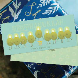 Hanukkah Menorah Olives | Blauwgroen groene groeps