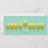 Hanukkah Menorah Olives | Blauwgroen groene groeps (Voorkant)