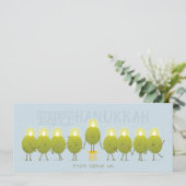 Hanukkah Menorah Olives | Bleek Blue Group Kaart (Staand voorkant)