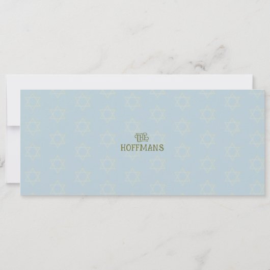 Hanukkah Menorah Olives | Bleek Blue Group Kaart (Achterkant)