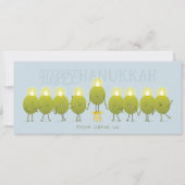 Hanukkah Menorah Olives | Bleek Blue Group Kaart (Voorkant)