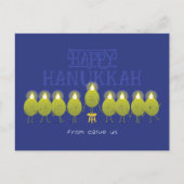 Hanukkah Menorah Olives, Blue Group Briefkaart (Voorkant)