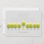 Hanukkah Menorah Olives | Grijze groep Feestdagenkaart (Voorkant)