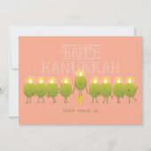Hanukkah Menorah Olives | perzikgroep Feestdagenkaart (Voorkant)