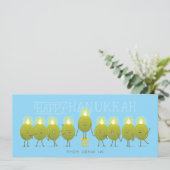 Hanukkah Menorah Olives | Wenskaart van de groep (Staand voorkant)