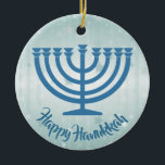Hanukkah Menorah Ornament<br><div class="desc">.Hanukkah Menorah Ornament met aanpasbare tekst</div>