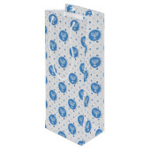 Hanukkah Menorah over Polka Dots Wijn Cadeautas (Achterkant Gekanteld)