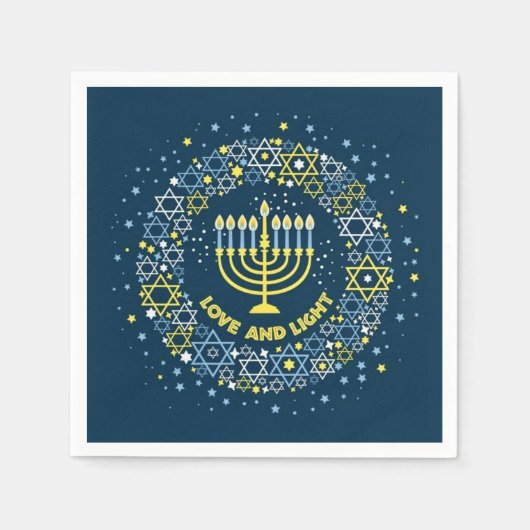 Hanukkah Menorah Paper Napkins, Guest Towel Servet (Voorkant)