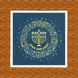 Hanukkah Menorah Paper Napkins, Guest Towel Servet