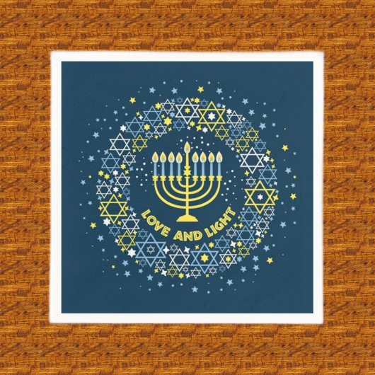 Hanukkah Menorah Paper Napkins, Guest Towel Servet