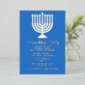 Hanukkah Menorah Party Folie Uitnodiging (Staand Voorkant)