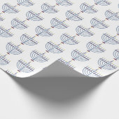 Hanukkah Menorah Pattern Cadeaupapier (Hoek)