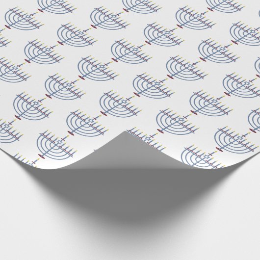 Hanukkah Menorah Pattern  Cadeaupapier (Hoek)