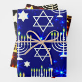 Hanukkah Menorah Pattern Inpakpapier Vel (In situ)