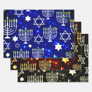 Hanukkah Menorah Pattern Inpakpapier Vel