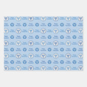 Hanukkah Menorah Polka Dots Blue en Grey Inpakpapier Vel (Voorkant 3)