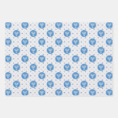 Hanukkah Menorah Polka Dots Blue en Grey Inpakpapier Vel (Voorkant 2)