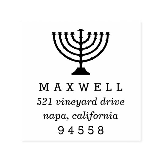 Hanukkah Menorah Return Address Zelfinktende Stempel (Design)