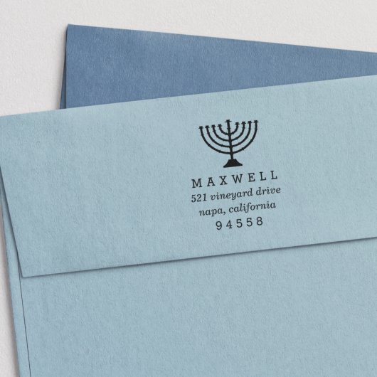 Hanukkah Menorah Return Address Zelfinktende Stempel