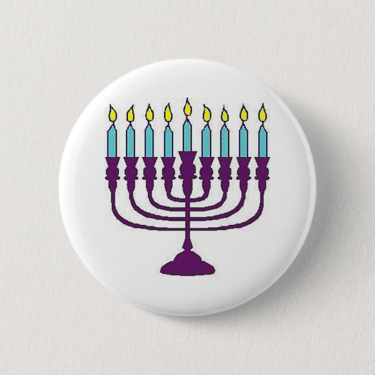 Hanukkah Menorah Ronde Button 5,7 Cm (Voorkant)