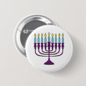 Hanukkah Menorah Ronde Button 5,7 Cm (Voorkant /achterkant)