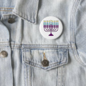 Hanukkah Menorah Ronde Button 5,7 Cm (In situ)