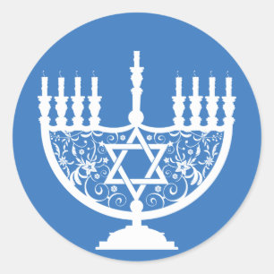 Hanukkah Menorah Ronde Sticker