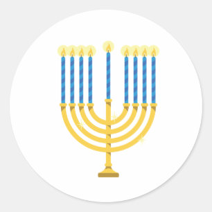 Hanukkah Menorah Ronde Sticker