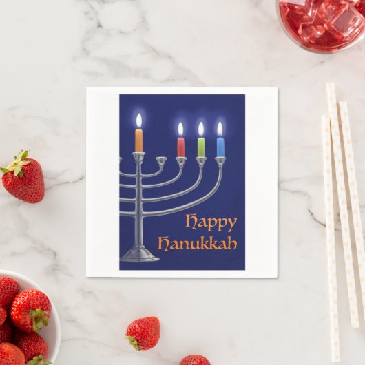 "Hanukkah Menorah." Servetten (Insitu)