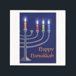 "Hanukkah Menorah." Servetten<br><div class="desc">"Hanukkah Menorah." is een digitaal schilderij gemaakt in Photoshop van een Hanukkah Menorah met kaarsen aangestoken voor de derde nacht. Ik hoop dat je ervan geniet. Bedankt,  Corbie Eva Crouse</div>