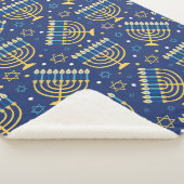 Hanukkah Menorah Sherpa Blanket Deken (3/4)