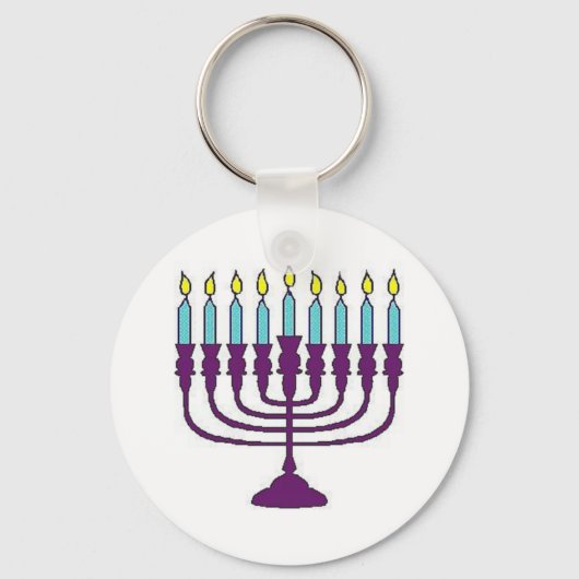Hanukkah Menorah Sleutelhanger (Voorkant)